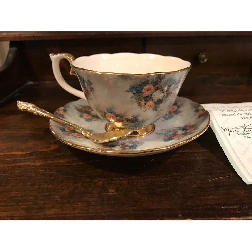 Bradford Editions Lena Liu’s Glorious Chintz - “GLORY” Teacup, Saucer & Spoon